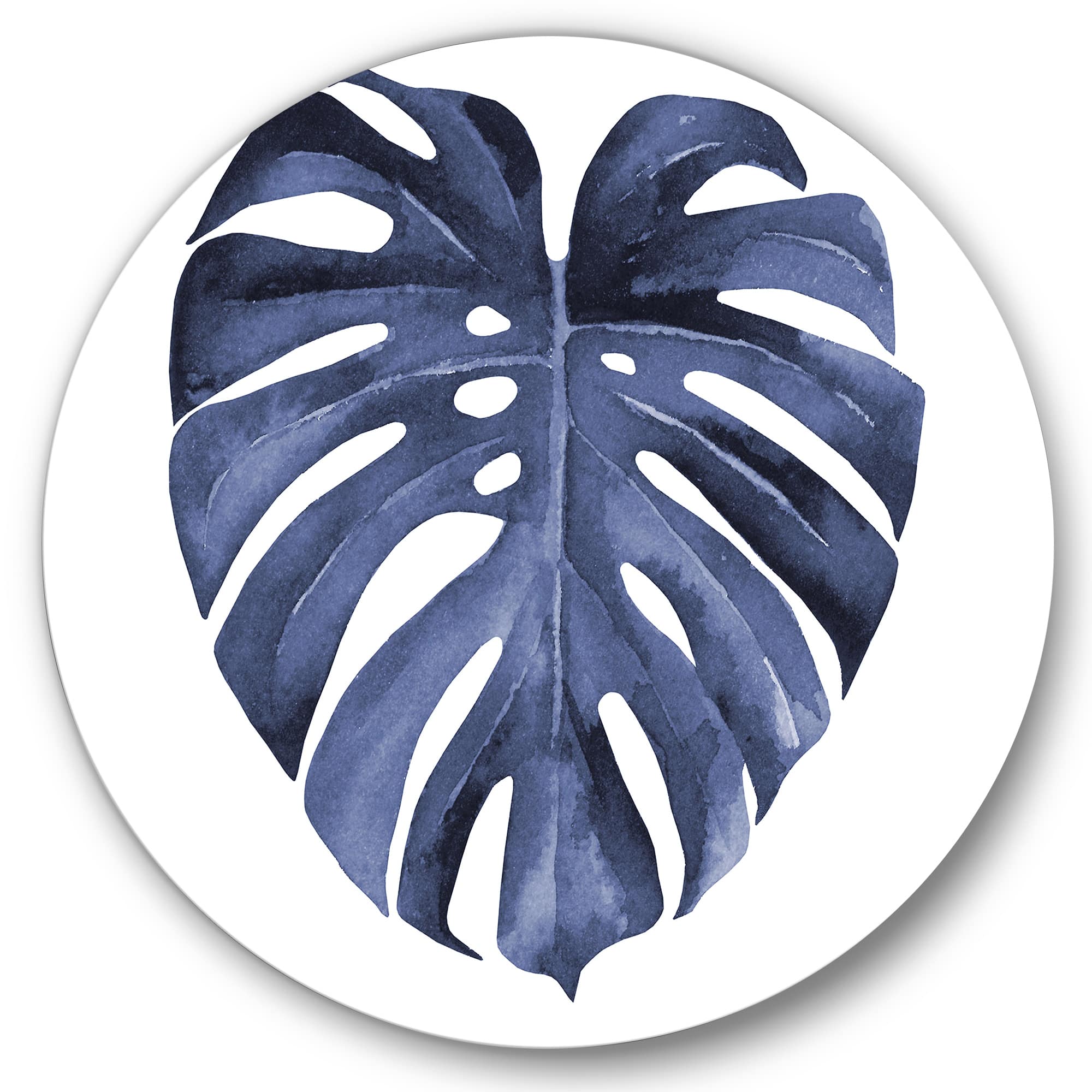 Designart - Tropical Blue Watercolour Leaves III